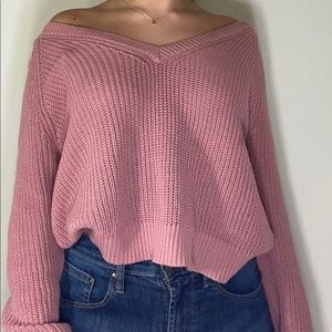 Oversized sweater long sleeve V-neck size small